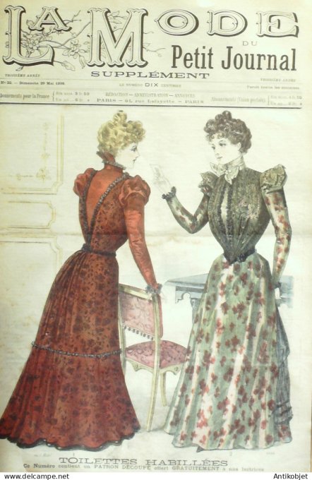La Mode du Petit journal 1898 n° 22 Toilettes Costumes Passementerie