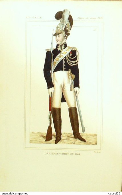 Garde du corps du roi 19ème sous Louis XVIII 1852