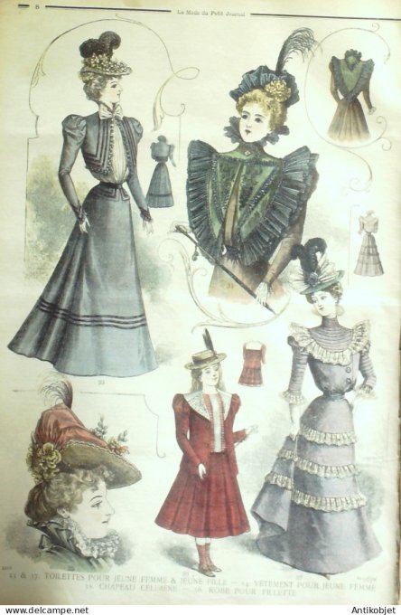 La Mode du Petit journal 1898 n° 22 Toilettes Costumes Passementerie