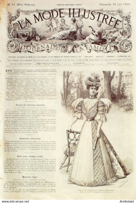 Mode illustree 1896 Lot de 10 journaux