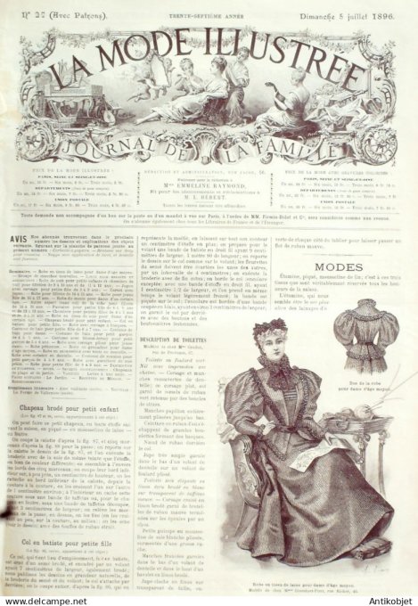 Mode illustree 1896 Lot de 10 journaux