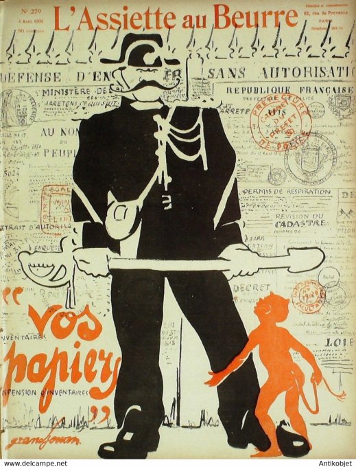 L'Assiette au beurre 1906 # 279 Vas papiers Grandjouan