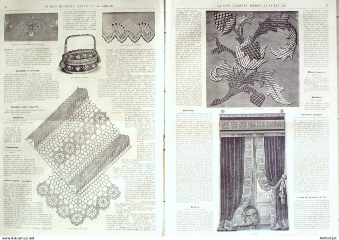 La Mode illustrée journal + gravure associée 1881 #  9