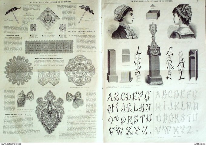 La Mode illustrée journal + gravure associée 1881 #  9