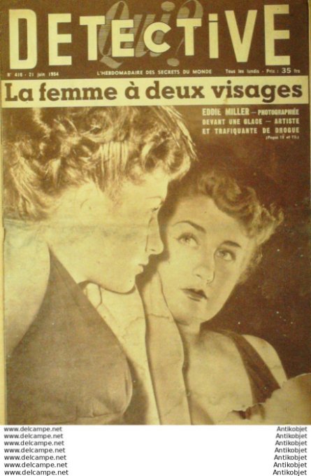 Détective 1954 # 416 Toulouse Fontenay Margival Metz Casablanca