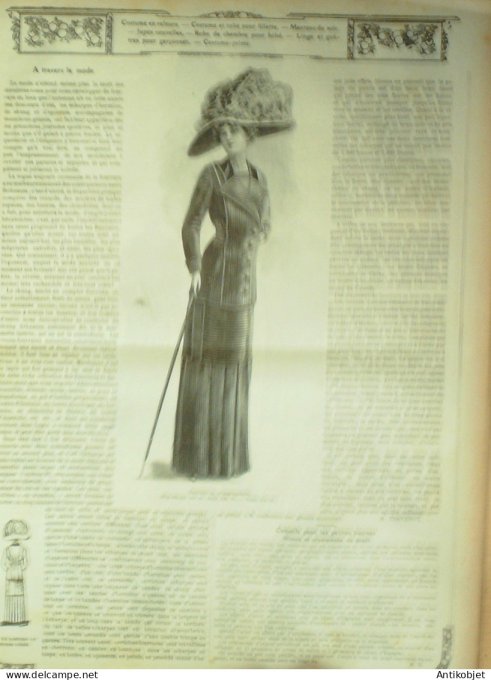 La Mode illustrée journal 1910 n° 45 Toilettes Costumes Passementerie