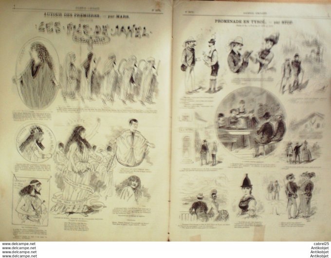 Le Journal Amusant 1886 n°1573 Fils De Jahel Simone Arnaud Mars Cirque D'hiver Henriot