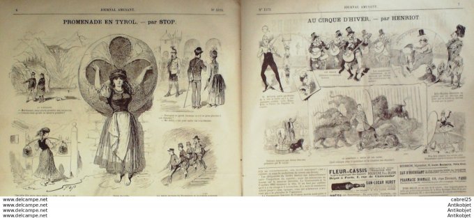 Le Journal Amusant 1886 n°1573 Fils De Jahel Simone Arnaud Mars Cirque D'hiver Henriot