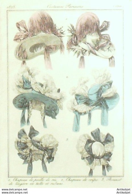 Costume Parisien 1828 # 2611 Bonnet de lingère en tulle