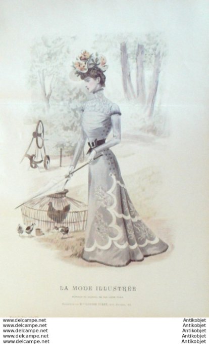 Gravure Mode illustree 1899 # 41 (Old Fashion plate) rare