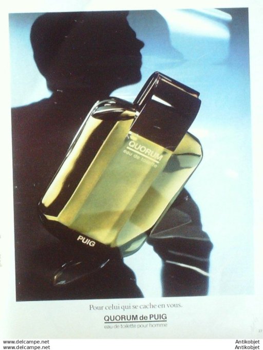 Publicite Cosmetique Puig Quorum 1987