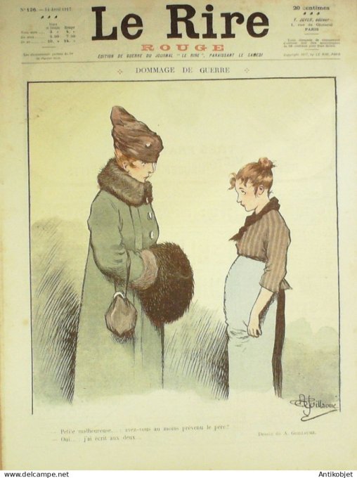 Le Rire Rouge 1917-04-14 # 126 Journal humoristique Ed.Originale Represailles