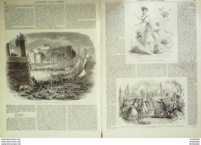 L'Illustration 1850 n°374 ANGERS (49) Italie ROME Afrique Sud John CHERCHELL AISSAOUA GHABRINI