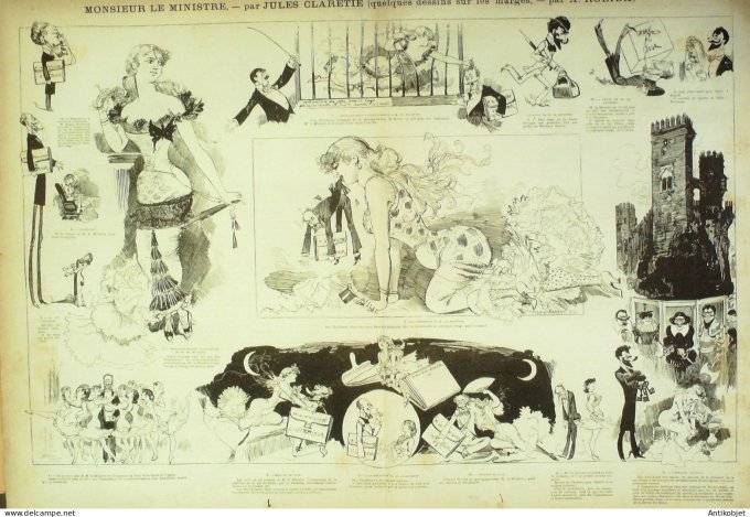 La Caricature 1881 #  82 Paris aux bains de mer Bach Jules Claretie Robida