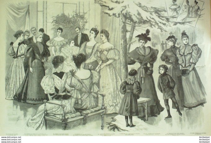Gravure de mode La Mode illustrée (Maison Delalande)