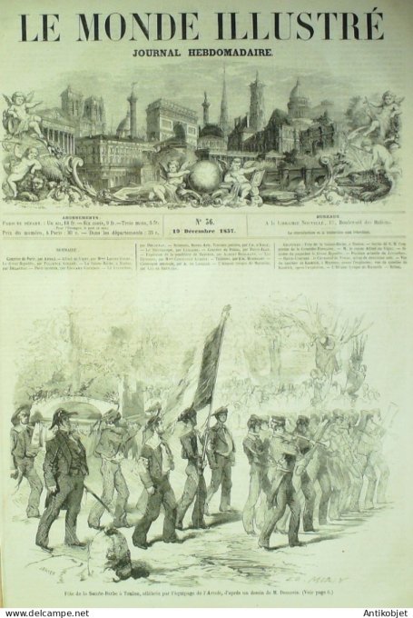 Le Monde illustré 1857 n° 36 Toulon (83) Venise Allemagne Mayence Kastrich pourdrière