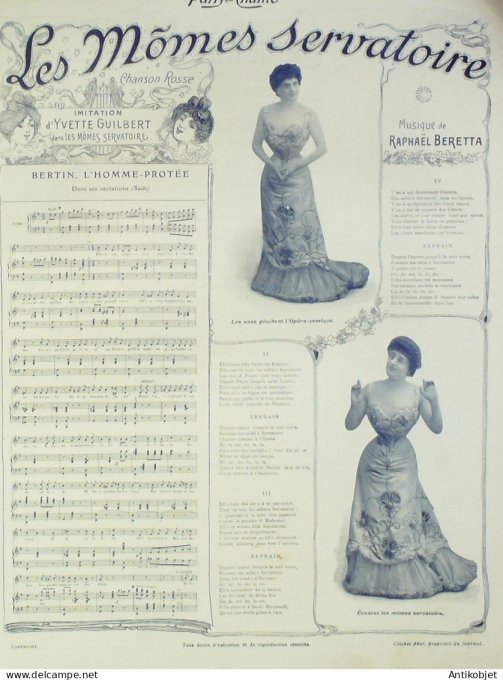 Paris qui chante 1903 n° 28 Volbert Guerrero Dechaume Oaulus Guilbert Bertin
