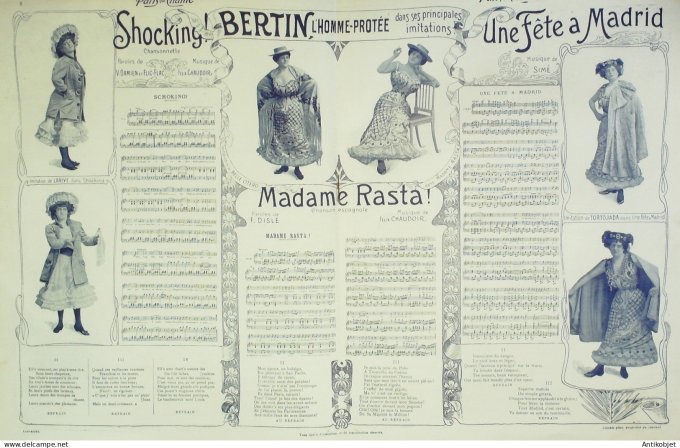 Paris qui chante 1903 n° 28 Volbert Guerrero Dechaume Oaulus Guilbert Bertin