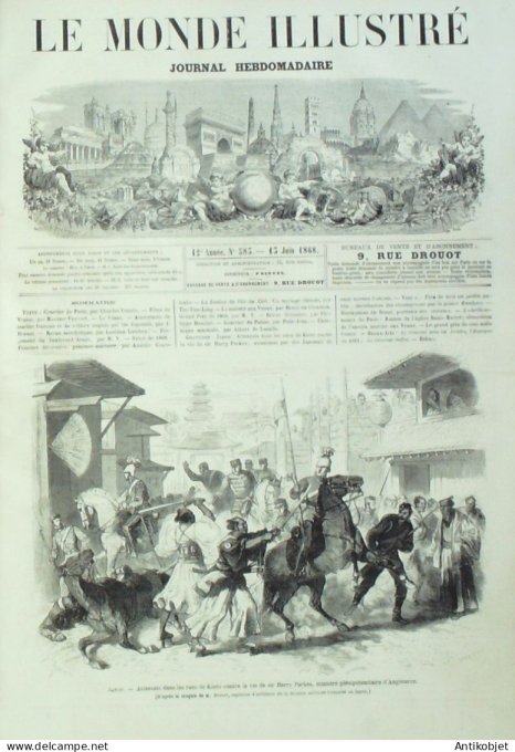 Le Monde illustré 1868 n°583 Courtoze (41) Japon Kioto Sakai Sir Harry Parkes Osaka Daimio Toza