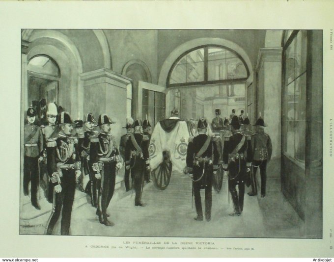 L'illustration 1901 n°3024 Pays-Bas mariage souverain île de Wight Osborne Obsèques Reine Victoria
