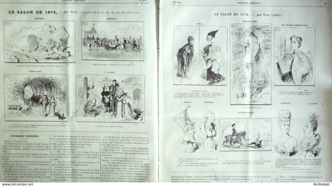 Le Journal Amusant 1874 #  931Salon bouquet de portraits, par Stop