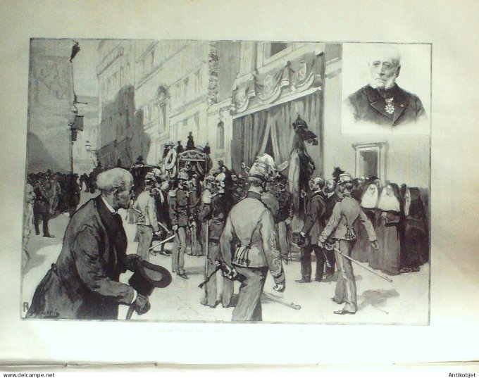 Le Monde illustré 1893 n°1889 Tunisie Tunis Bab-Benat Fantasia Hongrie Budapest Honveds