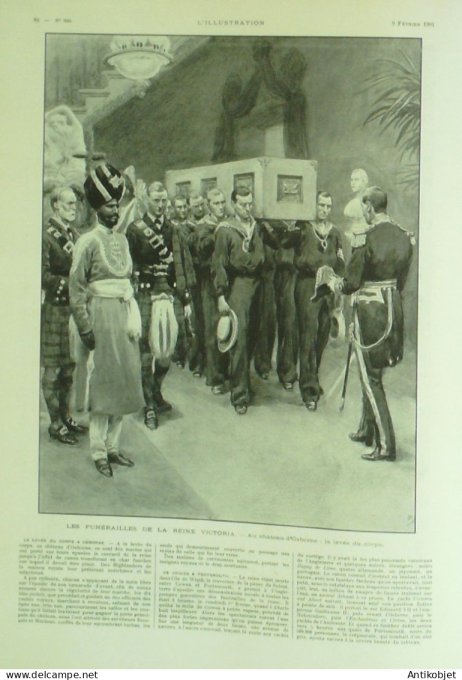 L'illustration 1901 n°3024 Pays-Bas mariage souverain île de Wight Osborne Obsèques Reine Victoria