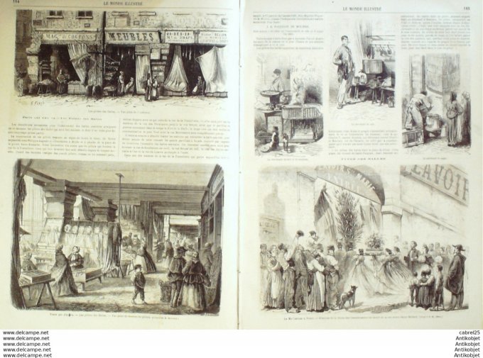 Le Monde illustré 1866 n°466 Les Halles Champs De Mars Guatémala Danse Des Diables Arras (62)