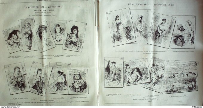Le Journal Amusant 1874 #  931Salon bouquet de portraits, par Stop