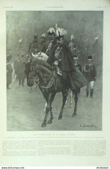 L'illustration 1901 n°3024 Pays-Bas mariage souverain île de Wight Osborne Obsèques Reine Victoria