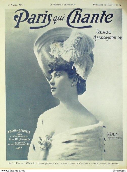 Paris qui chante 1904 #51 Vaynel Rosensteel Privas Lefaur Bussy Martell