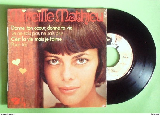 Mathieu Mireille 45T EP Donne ton cœur donne ta vie 1970