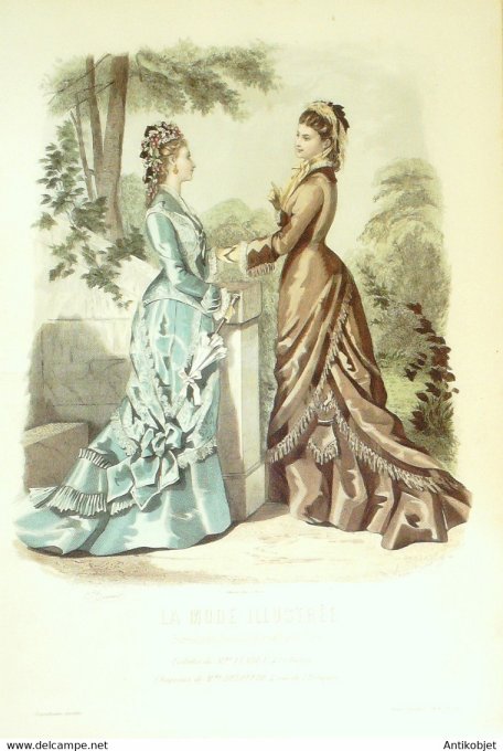 Gravure de mode La Mode illustrée 1876 n°35 (Maison Fladry-Deloffre)