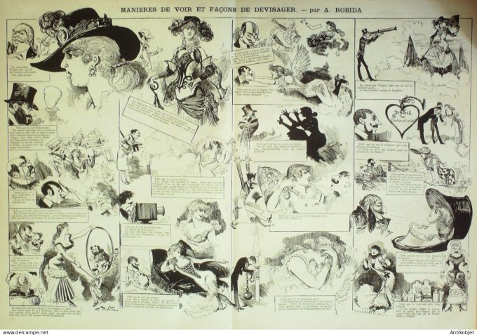 La Caricature 1882 #152 Manières de voir et dévisager Robida Casablanca Trock