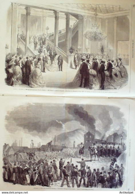 Le Monde illustré 1868 n°628 Egypte Kars-El-Aaali Caire Belgique Seraing Turquie Constantinople Bosp