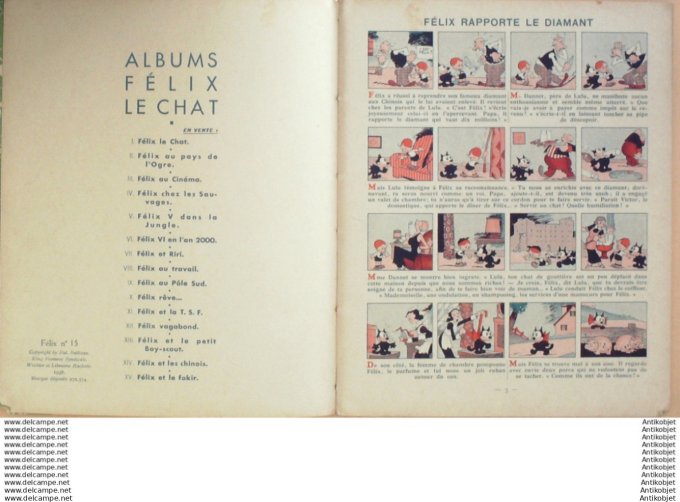 Felix le chat et le Fakir Hachette Sullivan 1938 Eo
