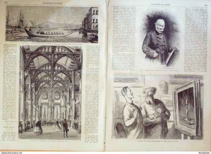 Le Monde illustré 1868 n°628 Egypte Kars-El-Aaali Caire Belgique Seraing Turquie Constantinople Bosp