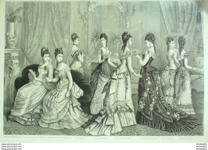 Gravure de mode La Mode illustrée (Maison Fladry)