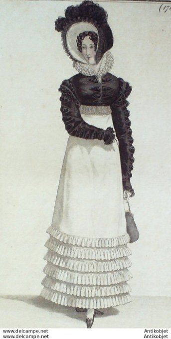 Costume Parisien 1818 # 1781 Robe perkale & mousseline