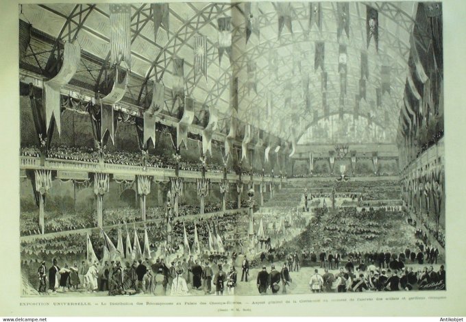 Le Monde illustré 1878 n°1126 Exposition universelle distribution des récompense Trocadéro salle des
