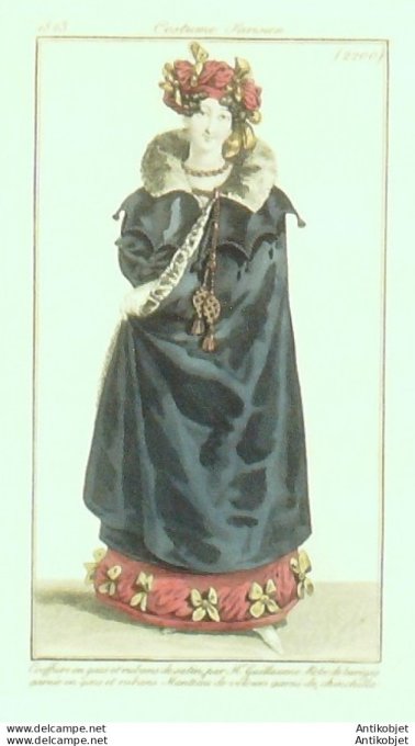 Costume Parisien 1823 # 2200 Robe de Barèges & rubans