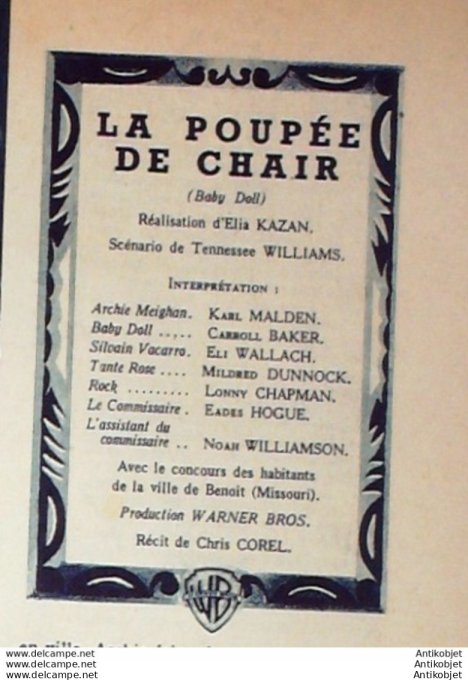 La Poupée de Chair Carroll Baker Karl Malden Eli Wallach + Film