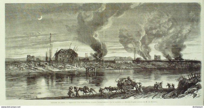 Le Monde illustré 1870 n°705 Jules Fabre Gambetta St-Ouen (95) usine Plazanet Obsèque Gal Guilhem