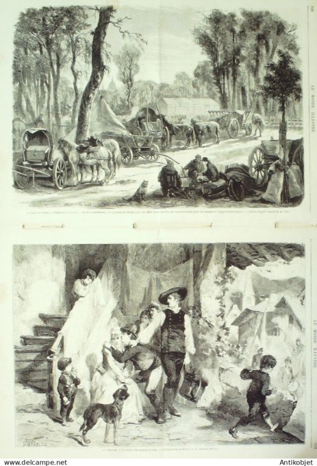 Le Monde illustré 1870 n°705 Jules Fabre Gambetta St-Ouen (95) usine Plazanet Obsèque Gal Guilhem