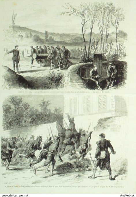 Le Monde illustré 1870 n°705 Jules Fabre Gambetta St-Ouen (95) usine Plazanet Obsèque Gal Guilhem