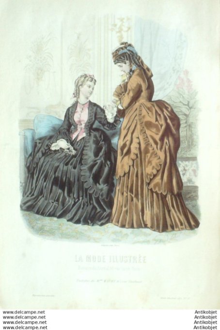 Gravure Mode illustree 1872 # 37 (Old Fashion plate)