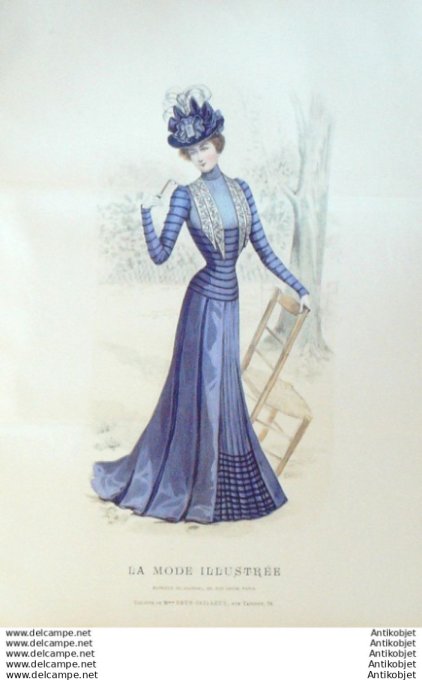 Gravure Mode illustree 1899 # 42 (Old Fashion plate) rare