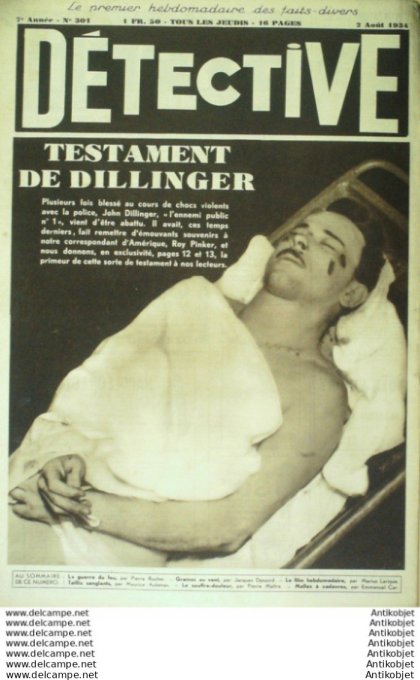 Détective 1934 # 301 Etreville Chatillon la Borde Livarot Lavandou