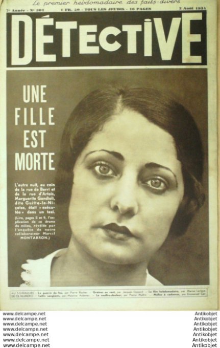 Détective 1934 # 301 Etreville Chatillon la Borde Livarot Lavandou