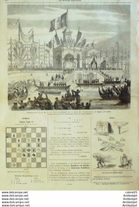 Le Monde illustré 1862 n°266 Géorgie fort Pulaski Italie Naples Victor Emmannuel